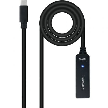 Cable Alargador USB Tipo-C 3.2 con Amplificador Nanocable 10.01.1311/ USB Tipo-C Macho